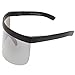 sunglassLA - Futuristic Oversize Shield Visor Sunglasses Flat Top Mirrored Mono Lens 172mm (Silver Mirror)