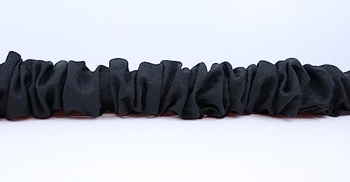Image of 9 Foot Linen Fabric Chandelier Chain Cord Cover with Hook and Loop Closure, Black