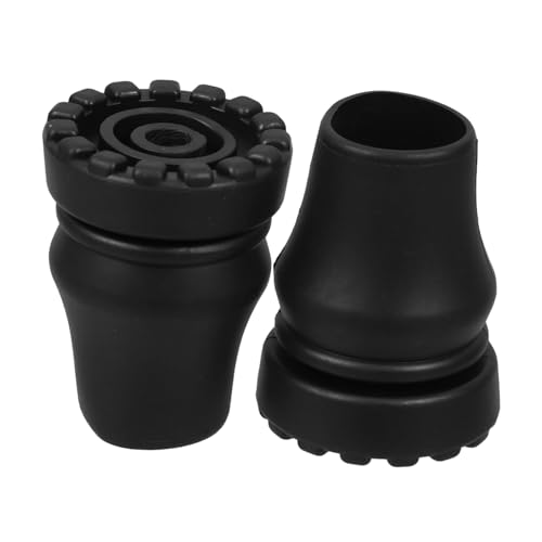 TOVINANNA Upgrade Your Cane 2 Non-Slip Walking Stick Tips Heavy Duty Replacement Foot for Crutches 22mm Diameter Long-Lasting Rubberplastic