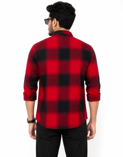 Image of Men's Flannel Plaid Check Full Sleeve Button-Down Shirt