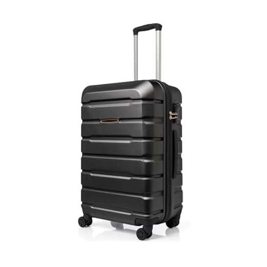 CYTECH - Petite Valise de Cabine avec Serrure à Code - 55 cm - Noir - Légère et résistante en Abs - 4 Roue Ultra Fluide