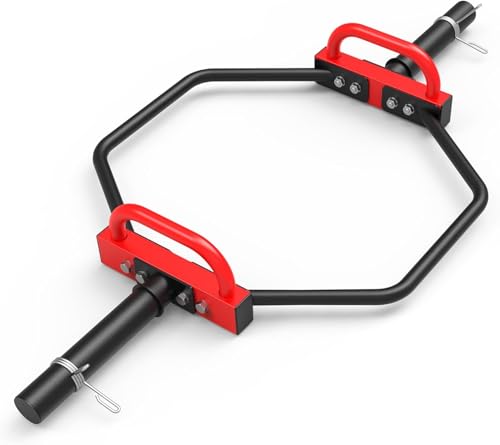 JX FITNESS Olympic Trap Bar 2 Inch,Hex Deadlift Squat Bar,48.6“ Gewicht heben Shrug Bars für Squats,Push-Ups,Schulter Übungen, Farmers Walk, 180kg Kapazität für Home Gym Workout