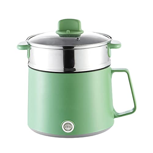 Electric Hot Pot, Mini Multi-function Rice Cooker, 1.5L/1.7L Rapid Noodles Cooker, Mini Stock Pot Non-Stick for Soup, Ramen, Pasta, Egg, Dumplings, with Over-Heating Boil Dry Protection (1.7L Green)