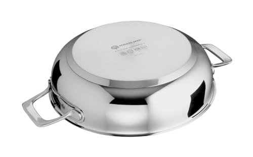 Schulte-Ufer Schmorpfanne ASTRAL mit UniverSUS-Oberflächenstruktur, ohne PFAS/PTFE, 64454-923-28, Edelstahl, 28 cm