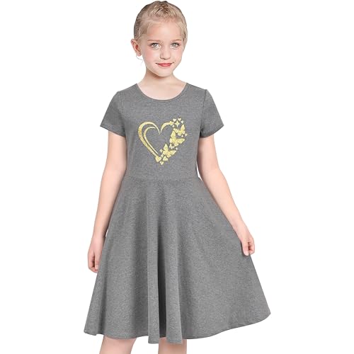 Image of Sunny Fashion Girls Dress Colorful Striped Knitted Cotton Stretch School