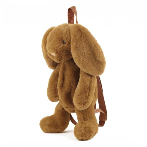 Image of Women Animal Teddy Bear Plush Backpack with Adjustable Straps (Rabbit Brown)