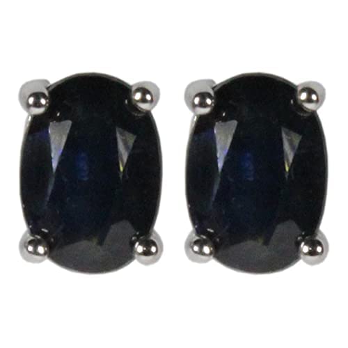 CoLife Jewelry Black Sapphire Stud Earrings 5*7mm Natural Black Sapphire Silver Earrings 925 Silver Black Sapphire Jewelry