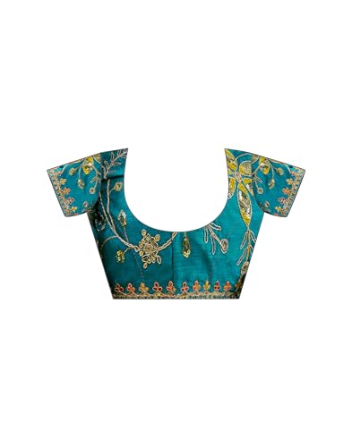 Image of SIRIL Women's Georgette Bandhani Printed, Embroidery Lace Saree With Unstitched Blouse Piece