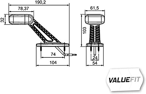Image secondaire de HELLA Valuefit 2Xs 357 006-011 Feu D'Encombrement - Led - 12/24V - En Forme D'Angle - Gauche/Montage En Saillie Latéral