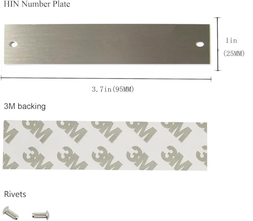 cwZhen New Pre-Engraved Stamped VIN HIN Number Serial Date Model ID TAG Identification Aluminum Plate Stainless Rivet Hull Boat Vehicle Truck Trailer RV