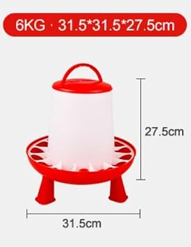 6kg Chicken/Poultry Feeder & 6 litre Chicken/Poultry Drinker including Legs Set/Pair