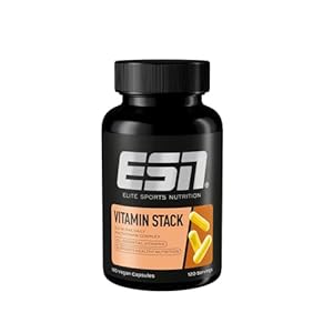 ESN Vitamin Stack, Multivitamin, 120 Kapseln, Multivitamin Präparat mit 13 wertvollen Vitaminen, ohne Zusätze, laborgeprüft, vegan – made in Germany