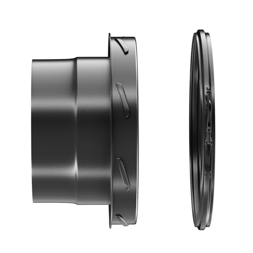 Ventylis 6 Inch Insulated Stove Pipe Adapter Stainless Steel Double-Wall Transition Connector High-Temp Chimney Vent Pipe Fitting for Wood Stoves Fireplaces Heaters