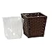 Household Essentials Woven Waste Basket, 3 Gallons, HandWoven Paper Rope with Removable Plastic Liner, Durable Wood Frame, Wide and Open Top for Easy Access, Decorative, Brown