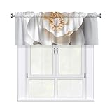 ZSUUGJ Cortinas de cocina estilo cafetería con magnolia blanca para ventanas pequeñas, lavadero y decoración del hogar