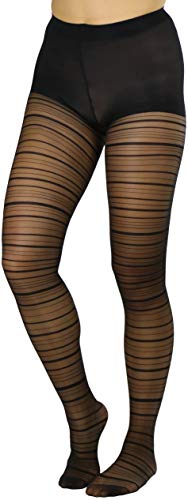 ToBeInStyle Women's Sheer Horizontal Striped Pantyhose3