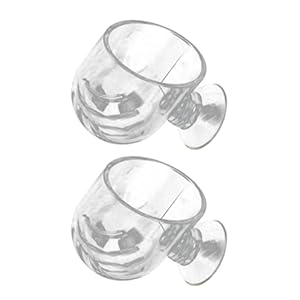 Yardwe 2 Stks Visvoeder Acryl Aquarium Garnalen Feeder Vis Tank Voeding Kommen Met Zuignappen Transparante Vis Voeding…