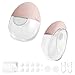 Nuliie JoyFlow Air Milchpumpe Elektrisch tragbare, Ultradünn & Leicht, Elektrische milchpumpe freihändig, 3 Modi & 12 Stufen, 27 mm Flansch mit 15/18/21/24 mm Einsätzen (2 Packs, Rosa)