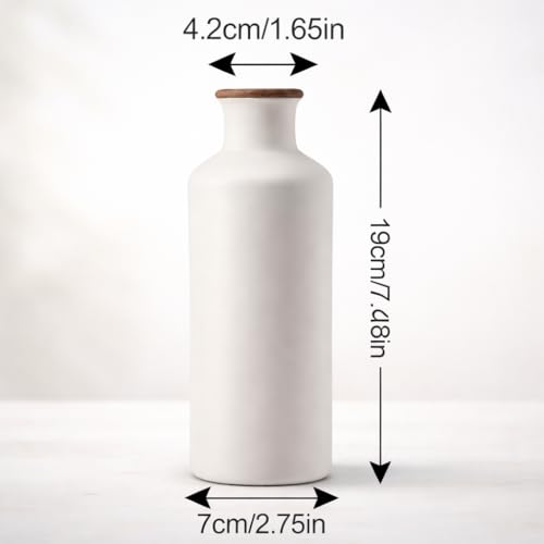 Image of PUREZENTO White Vintage Roman Bottle Vase - 7.4 Inch (Pack of 1) | Decorative Bottle Shape Vase with Twine Bow for Rustic, Farmhouse & Home Decor | Vases for Living Room, Dining Table & Office Styling
