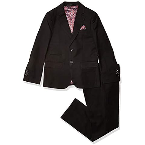 Isaac Mizrahi boys 2-piece Slim Cut Wool Blend Suit-husky Sizes Business Suit Vest, Black, 12 Husky Cover