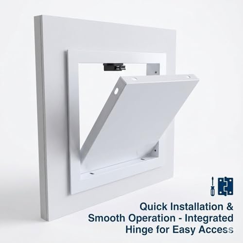 Alçıpan Tavan Duvarları için Beyaz Erişim Paneli Sıhhi Tesisat Elektrik HVAC Boruları için Gömme Metal Kapak Kapısı40x40cm Dayanıklı ve Kurulumu Kolay Erişim Çözümü - Görsel 5