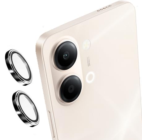 Image of [2 Pack Camera Lens Protector for Vivo Y21 5G (2026) Tempered Glass Metal Camera Rings / /Anti-Scratch /Case Friendly [Silver]