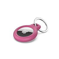 Belkin AirTag Case with Key Ring, Secure Holder Protective Cover for Air Tag with Scratch Resistance Accessory - Pink