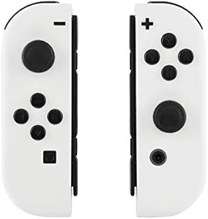 eXtremeRate Soft Touch Grip Bialy Joycon Handheld Controller Housing z Pełnym Zestawem Przycisków, DIY Wymiany Shell Case dla Nintendo Switch & Switch OLED Model Joy-Con  Console Shell Nie Jest Wliczona W Cenę