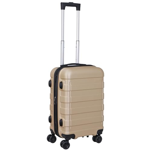 Image of ZenStyle Hardside Expandable Luggage with Spinner Wheels, 21 Inch Carry On Luggage Airline Approved, Lightweight Travel Suitcase with Height Adjustable Handle (Champagne)