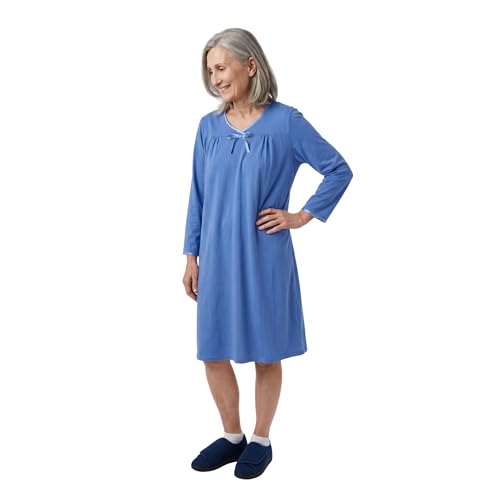 Silverts Women’s Adaptive Clothing Open Back Nightgown, Assisted Dressing Sleepwear