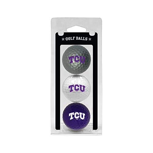 Team Golf NCAA TCU Horned Frogs 3 Golf Ball Pack Regulation Size Golf Balls, 3 Pack, Full Color Durable Team Imprint