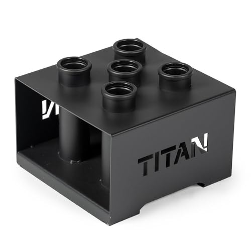 Titan Fitness 5 Barbell Holder, Vertical Olympic Sized Bar Rack, 12