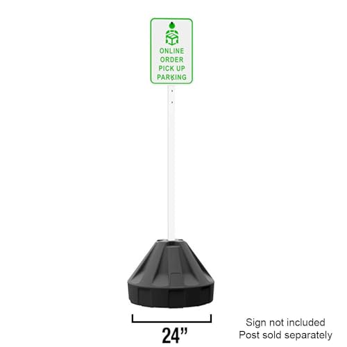 Plasticade Roll-A-Post Portable Signpost Base for 26" x 38" or Smaller Signs, Designed for School, Airport, Parking Lot, Durable Plastic, Wind Resistance, 24" x 24", Black, Post Not Included by Plasticade - Image 4