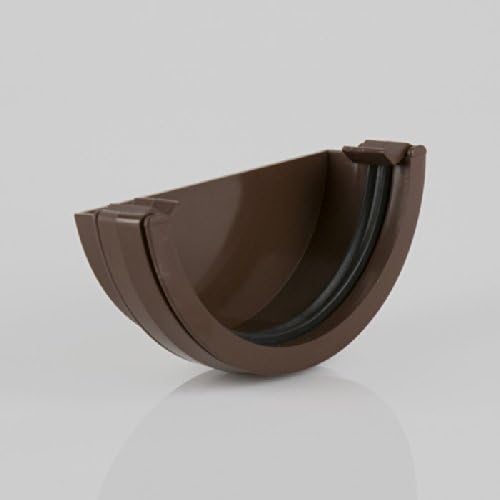 Brett Martin External Stopend for 112mm Roundstyle half-round Gutter system BROWN BR047BR