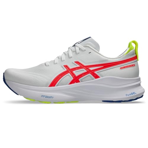 ASICS Men's Gel-Kayano 32 Running Shoes, 9, White/Flash Coral