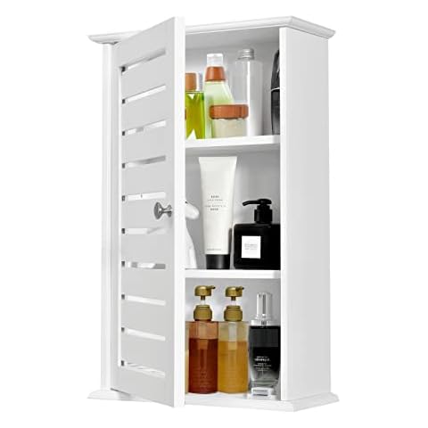 Armario de Baño Colgante Giantex con Puerta de Listones Cover