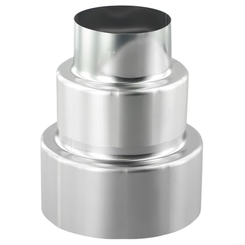 Reductor de revestimiento de humo de acero inoxidable, adaptador de reducción de tubería de conexión de tubería de chimenea redonda (Ø100 mm/Ø60 mm)