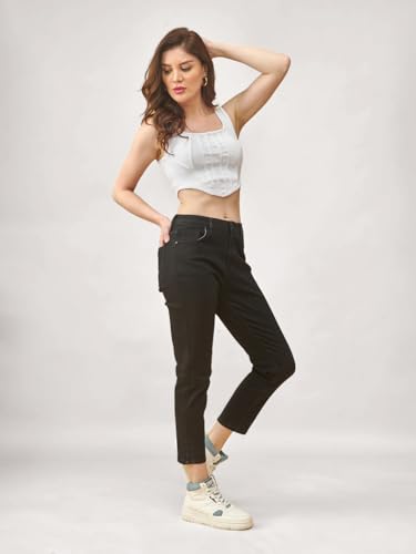 Image of Lyra Women's Mid-Rise Slimfit Ankle Length Jeans|Stretchable Fabric for Comfort|Trendy & Stylish Denim