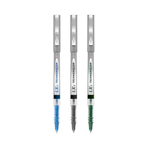 Image of Luxor Schneider LX 814 Technoroller|Roller Ball Pen|Pack of 3-(Blue+Black+Green)|Cone Tip|0.5mm|100% German Technology|Consistent Ink Flow|Smooth Writing Experience| Ideal for Students & Professionals