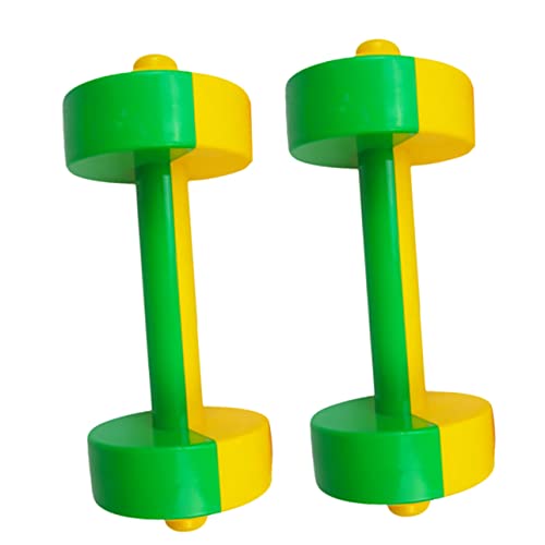 BESPORTBLE 1 Pair Dumbbell Plastic Fitness Weights for Safe Arm Muscle Training Equipment Green Yellow for Home Gym Early Education Random Color