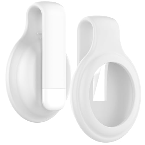 GYOKUYU For airtag/airtag2 �ی�J�o�[ �y���̓X�g���b�v�z���_�[�݌v�z�P�[�X airtags2 �ی�P�[�X �\�t�g �����h�~ �V���R���f��+�X�`�[���N���b�v ���^ �y�� �V���v���f�U�C���i�z���C�g�j