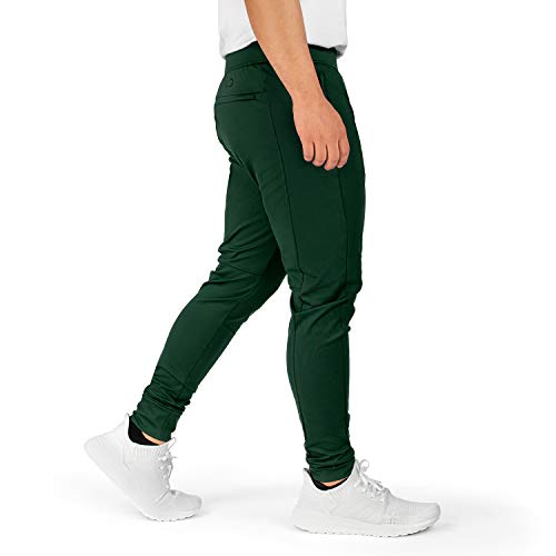 Contour Athletics Men's Joggers Minimalist Hydrafit Track Pants Men's Sweatpants Active Sports Running Workout Pant Zipper Pockets (CA0004-SGN) (Small)