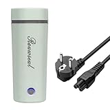 auwseul Hervidor de agua eléctrico de viaje, 450 ml, mini calentador portátil,...