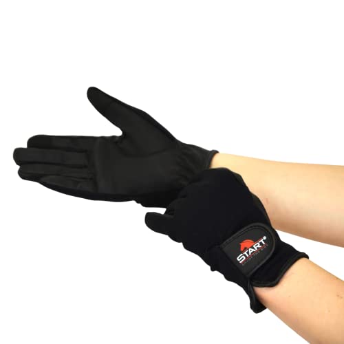 Foto von Start Sumatra Profi-Reithandschuhe für das ganze Jahr, bequem, rutschfest, flexibel, Touchscreen-Handys – Handschuhe Damen Herren Unisex Sporthandschuhe, Outdoor Anti-Rutsch Full Finger (Schwarz, M)