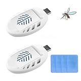 2PCS USB Mosquito Repellent Plug In,Indoor Insect Repellent Plug In,Portable USB Mosquito Ki/ller with 120 Repellent Tablets,Insects Repellent for Travel,Electric Mosquito Repeller for Indoor Outdoor