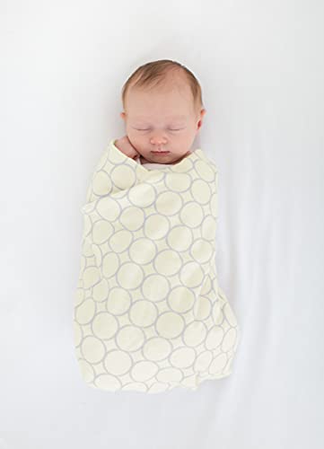 Image of SwaddleDesigns Large Receiving Blanket, Ultimate Swaddle for Baby Boys, Girls, Softest US Cotton Flannel, Best Shower Gift, Made in USA, Sterling Mod Circles on Sunwashed Yellow (Mom's Choice Award Winner)