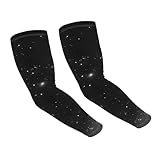 LiuMng Manchons de refroidissement à imprimé galaxie noir et blanc – Protection solaire UV Compression pour course à pied, cyclisme et activités de plein air