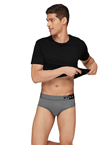 XYXX Men's Dualist Micromodal Regular Fit Colorblock Antimicrobial Briefs with No Marks Waistband (Pack of 3)