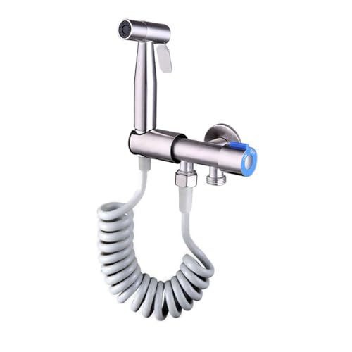 Coffee Life Plus kit ducha higienica,grifo para vater,ducha bidet para wc,Kit de Pulverizador de Bidé de Mano de Acero inoxidable,con Manguera y Válvula de G1/2 Soporte,manguera wc