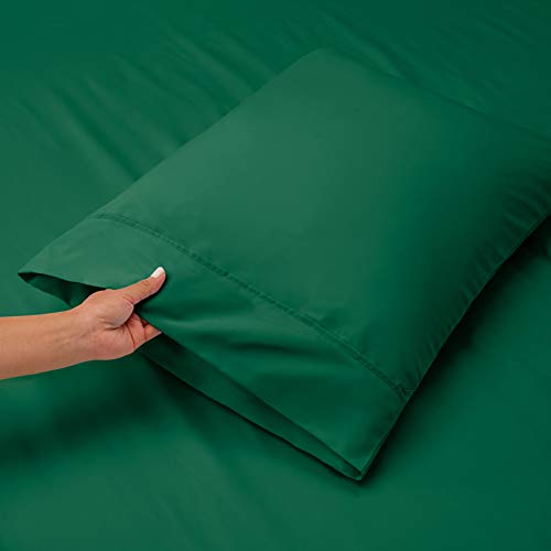 Image of Hearth & Harbor Extra Deep Pocket Sheets - 4 Piece Hotel Luxury Bed Sheets Set Fits Up to 24 inch Mattress - Ultra Soft Luxury Bed Sheet Set - Soft & Breathable, Full, Hunter Green | 4 Piece Bed Sheet Set, Ultra Soft & Breathable, Fits Up to 24 inch Mattress, Hotel Luxury